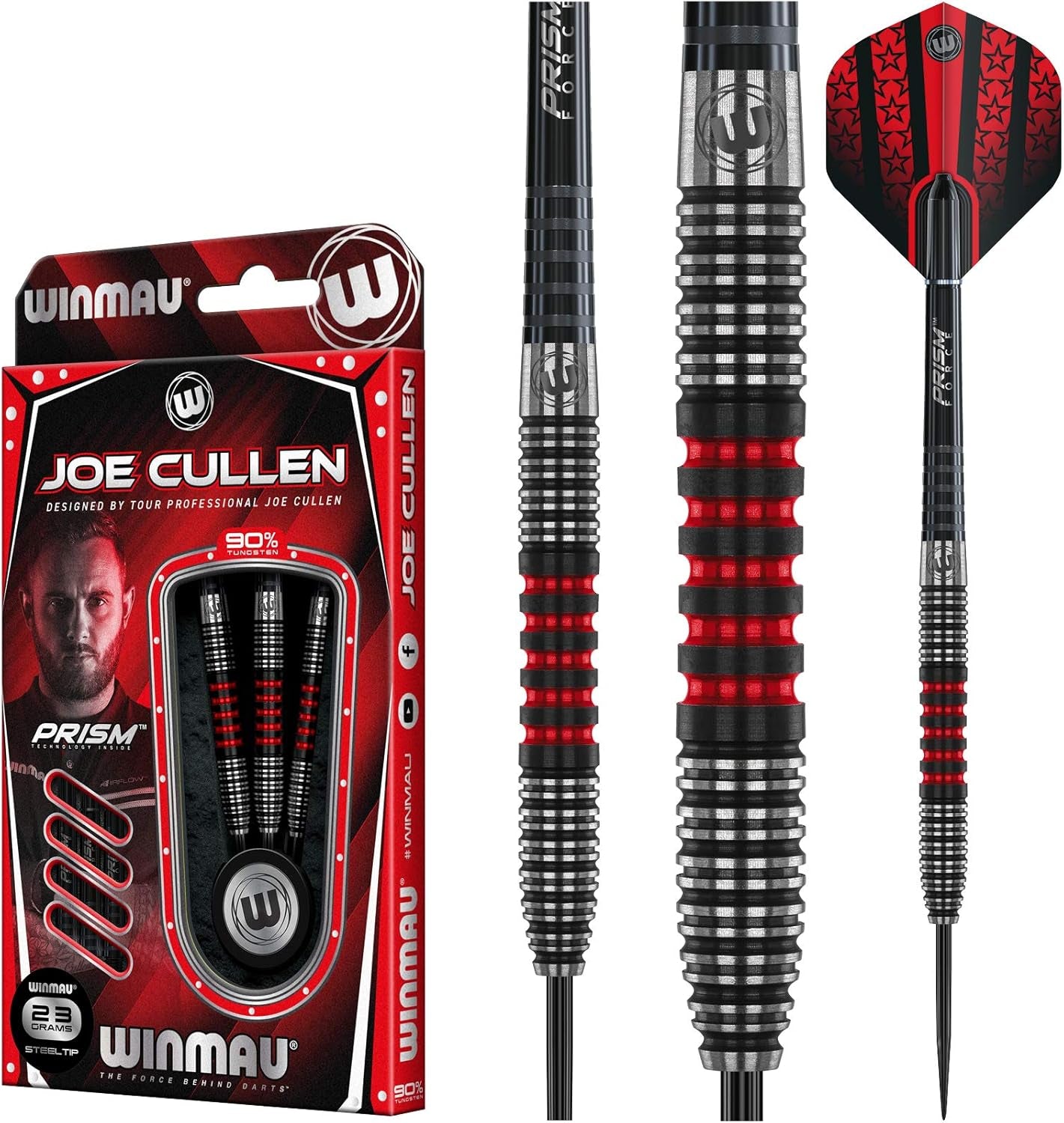- Joe Cullen Special Edition - 90% Tungsten Darts - Professional Darts Set with Dart Flights and Shafts – Available in Soft Tip 18G & 20G and Steel Tip 21G, 23G & 25G