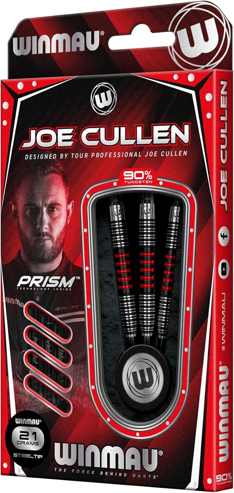 - Joe Cullen Special Edition - 90% Tungsten Darts - Professional Darts Set with Dart Flights and Shafts – Available in Soft Tip 18G & 20G and Steel Tip 21G, 23G & 25G