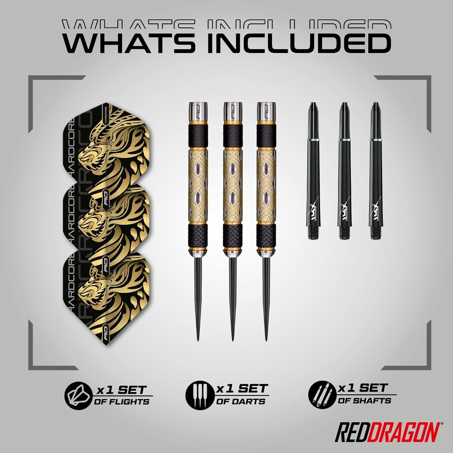 - Golden Eyes - 22G, 24G, 26G, 28G, 30G, 32G Professional 85% Tungsten Darts Set with Flights and Stems
