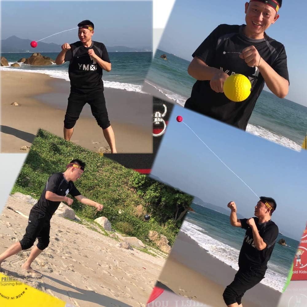 Ultimate Reaction Training Ball Set - 4 Versatile Balls with 2 Adjustable Headbands for Enhanced Reflex, Timing, and Coordination Skills in Boxing and MMA