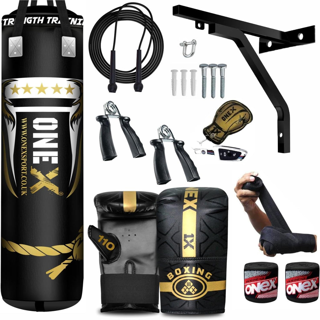 Elevate Your Training with the 4ft Heavy Duty Boxing Punch Bag Set - Complete with Wall Bracket, Boxing Mitts, and More for Ultimate Indoor & Outdoor Workouts!