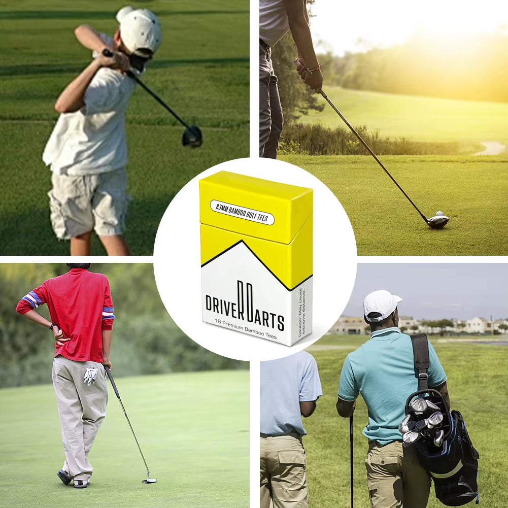 18Pcs/Box Golf Tees Bamboo Tees More Stable Golf Tees Golf Accessories Golf Gifts for Men Golfers