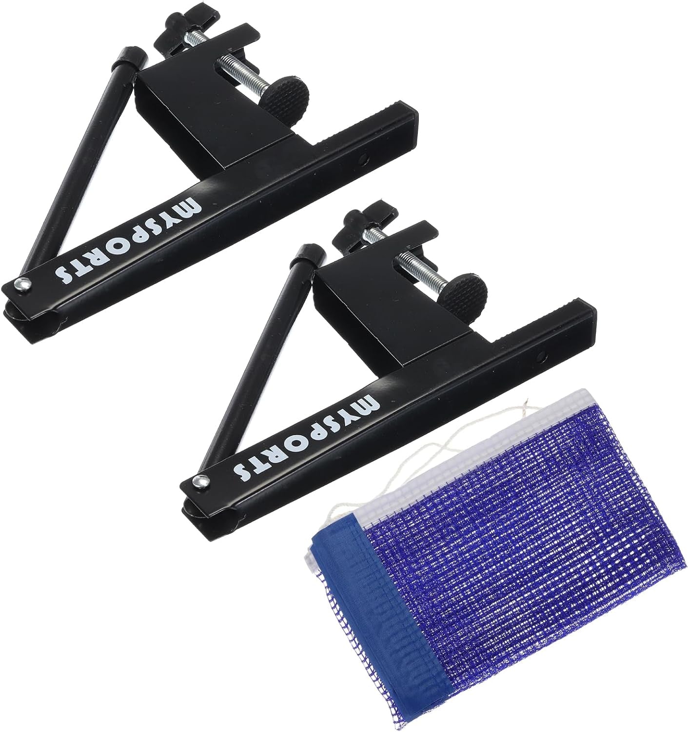 6 Feet Collapsible Table Tennis Net and Post Set, Portable Ping-Pong Mesh Net Adjustable Post up to 2.75-Inch for Training Competition, Black Blue