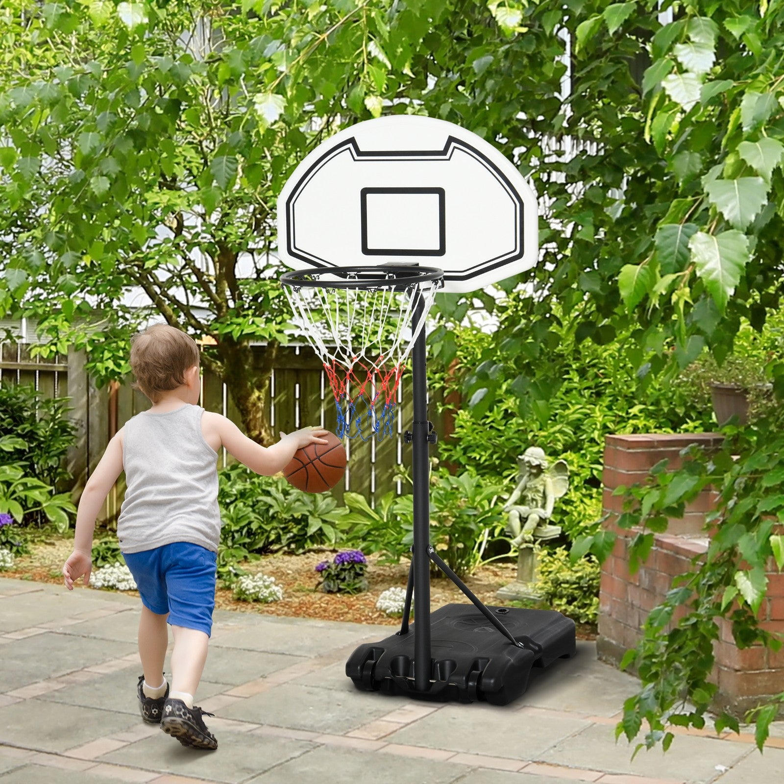 94-123Cm Height Adjustable Basketball Stand for Adults, Black