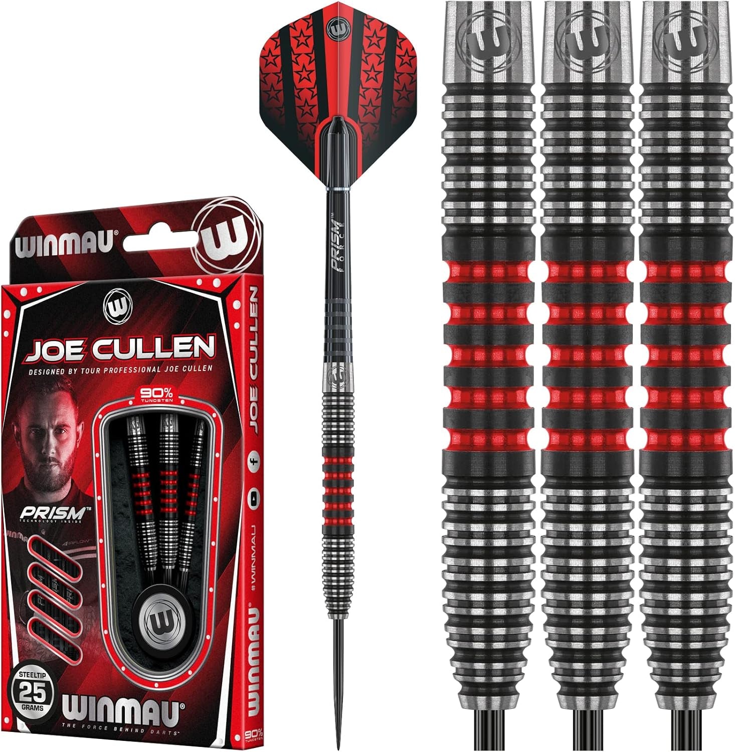 - Joe Cullen Special Edition - 90% Tungsten Darts - Professional Darts Set with Dart Flights and Shafts – Available in Soft Tip 18G & 20G and Steel Tip 21G, 23G & 25G