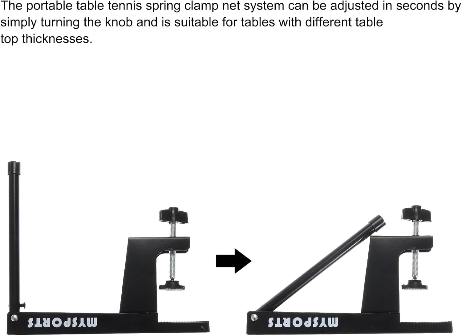 6 Feet Collapsible Table Tennis Net and Post Set, Portable Ping-Pong Mesh Net Adjustable Post up to 2.75-Inch for Training Competition, Black Blue