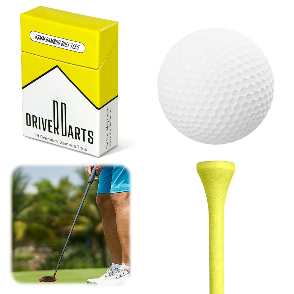 18Pcs/Box Golf Tees Bamboo Tees More Stable Golf Tees Golf Accessories Golf Gifts for Men Golfers