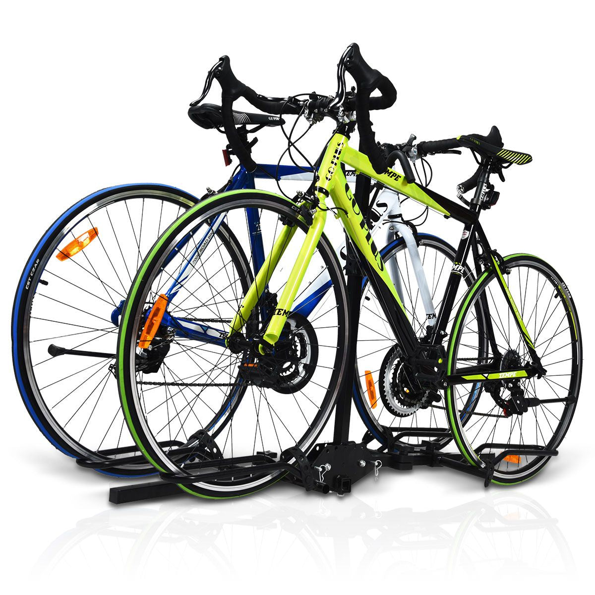 2-Bike Hitch Mount Rack with Retractable Tire Cradles