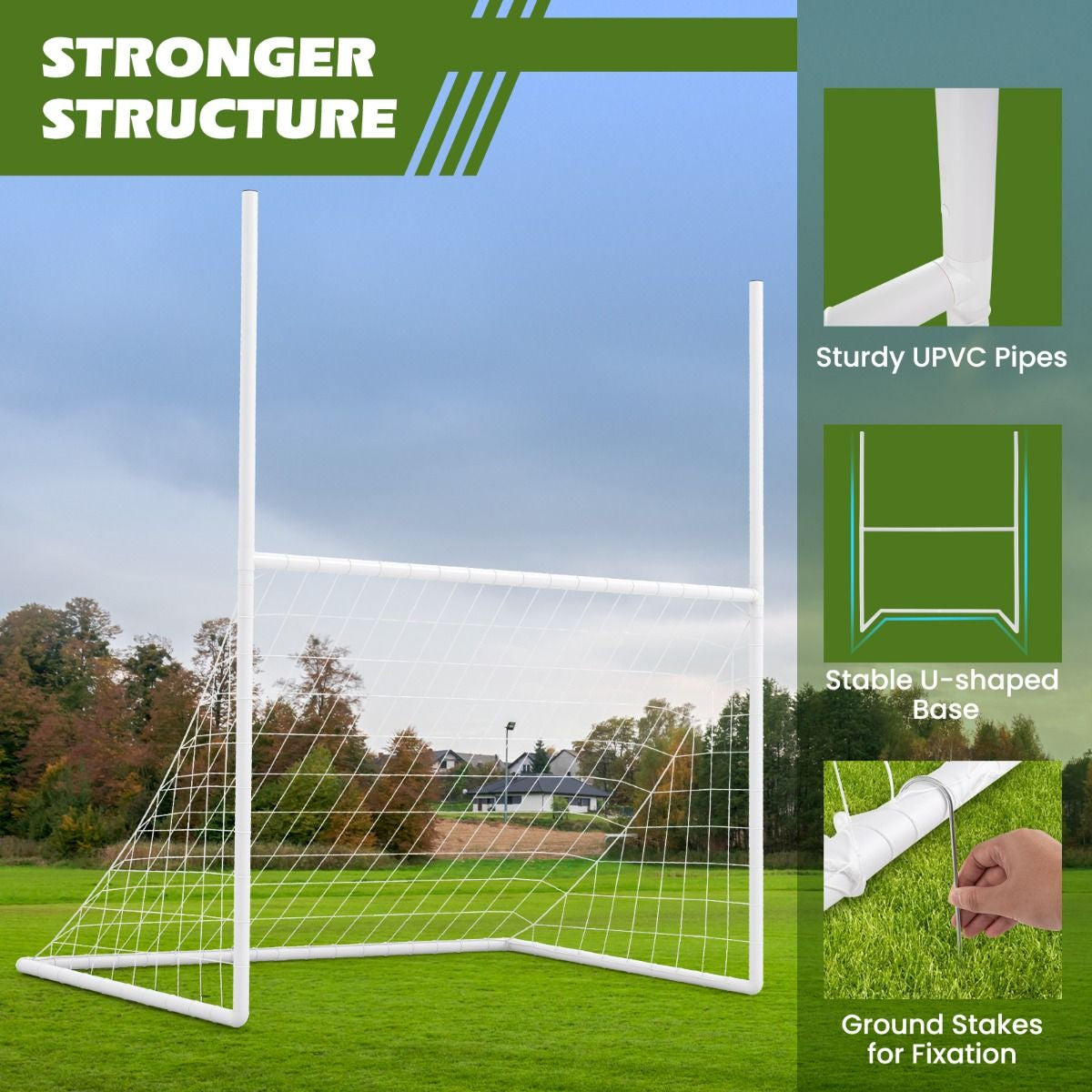 2 in 1 Football Training Equipment with 4 Ground Stakes and 18 Bungee Ropes
